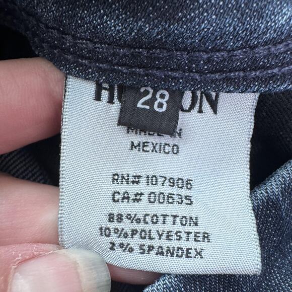 Hudson Jeans Womens 28 Dark Wash Blue Collin Flap Skinny Flap Stretch Denim - Picture 4 of 10